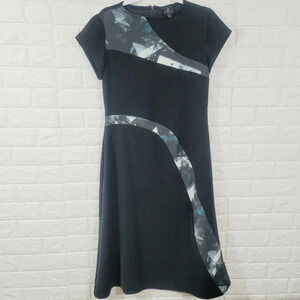 Snider Sheath Dress Cap Sleeve Crew-Neck Size L